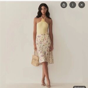 Doen Cream Floral Pencil Skirt